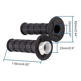 GOOFIT 7/8" 22mm Black white Throttle pipeline CNC Handlebar Throttle Handlebar Grips Group Replacement for 50cc-250cc Dirtbike Go Karts Atvs Most Scooters Pitbike