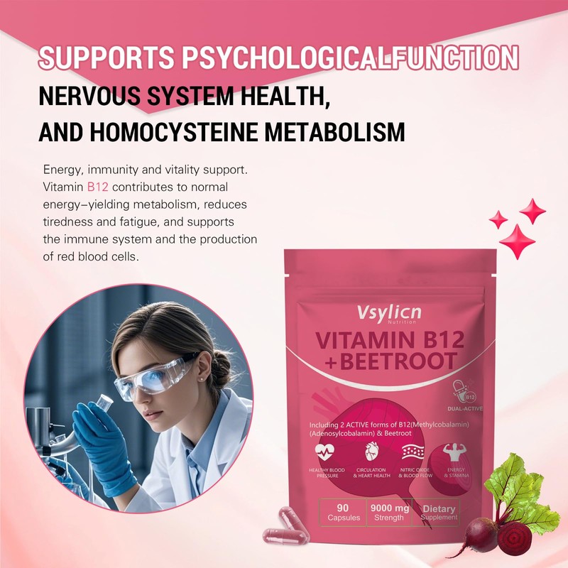 Beetroot & Vitamin B12 Complex – 18000mg Beetroot + 2000mcg