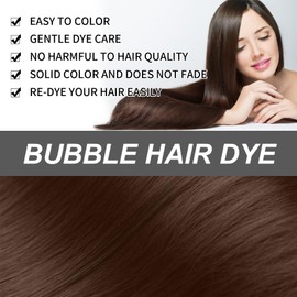 Bubble Hair Dye Shampoo, Natural Hair Dye Shampoo, Plant Bubble Haarfärbeshampoo, Plant Bubble Haarfärbeshampoo, Haarfärbeshampoo Leicht Einzufärben, 30ml*10pcs (Natürliches Schwarz)