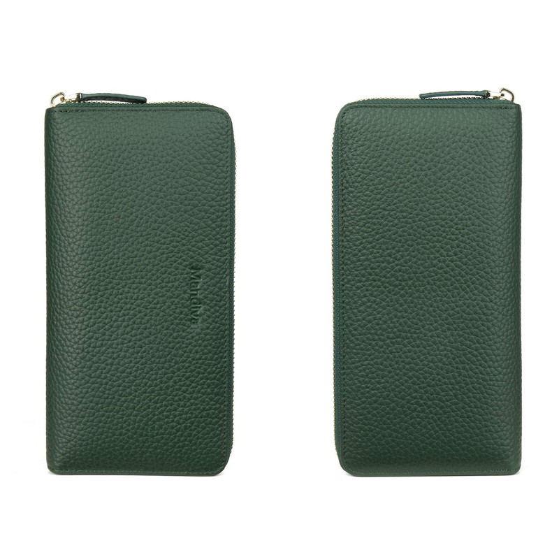 Mandiva Women's Long Wallet, Genuine Leather, Separate Type, Coin Purse,