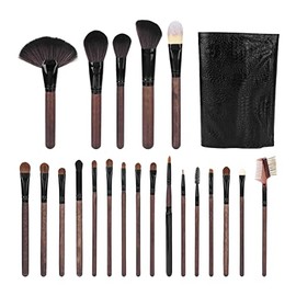 Juego de 21 brochas de maquillaje con mango de madera, kit de brochas cosméticas profesionales para base, colorete y sombra de ojos, cerdas suaves... 