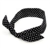Black & White Polka Dot Print Wire Headband Scarf