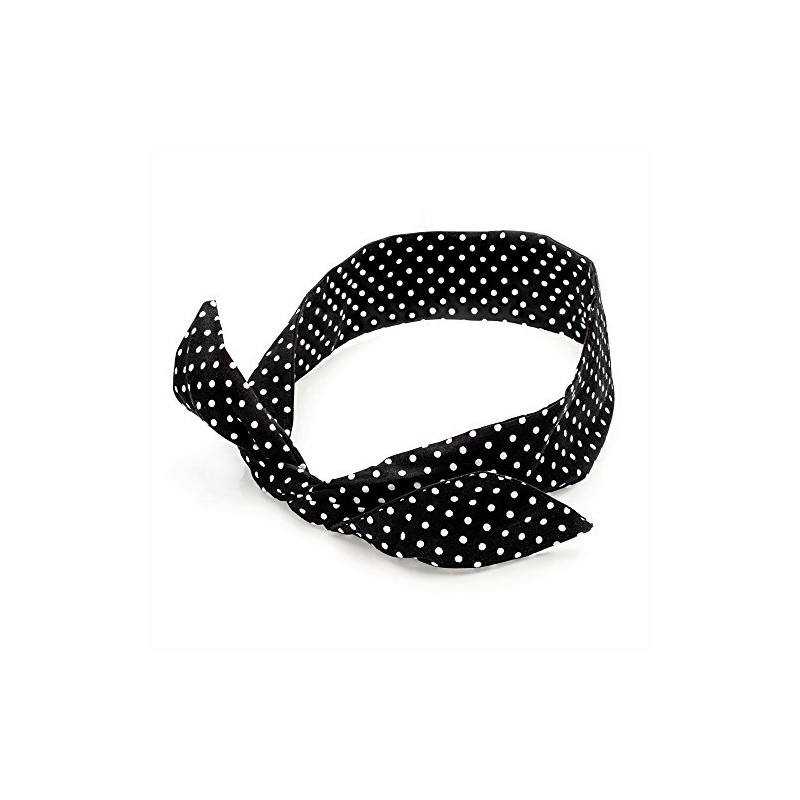 Black & White Polka Dot Print Wire Headband Scarf