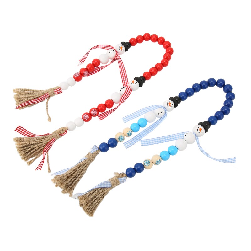 Wooden Bead String DIY Christmas Party Decoration Wall Hanging Long