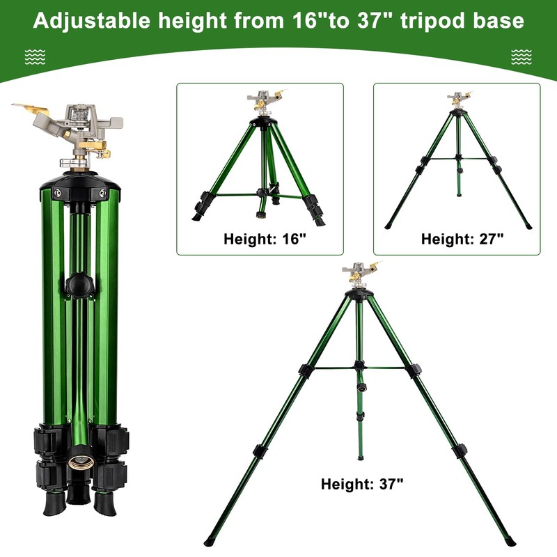 Keten Impact Sprinkler on Tripod Base, 2 Pack Lawn Sprinklers