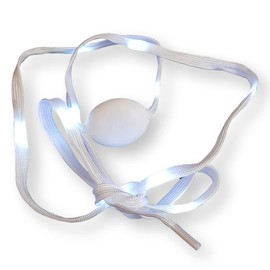 The Glowhouse 1 Pair Flashing LED Light Up Flat Trainers Shoelace, Soft White Nylon, (White)