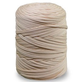 NOTIONSLAND 400g T-Shirt Yarn Knitting Yarn Fabric Crochet Yarn for Bag, Basket, Blanket Home Decor - Light Cream Soild Color Yarns
