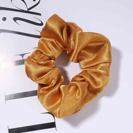 Yheakne Silk Satin Hair Ties Soft Elastic French Hair Ring Hair Accessories for Women Girls Gifts (Marigold)