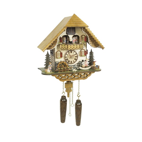 Trenkle Quartz Cuckoo Clock Black Forest House with Music, Turning Dancers TU 4219 QMT HZZG
