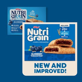 Nutri-Grain Soft Baked Breakfast Bars, Kids Snacks, Whole Grain, Blueberry (6 Boxes, 48 Count)