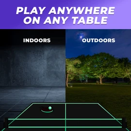 Blacklight Ping Pong Set, Glow in The Dark Ping Pong, UV Floodlight Table Tennis, Neon Table Tennis, Ceiling Attachment