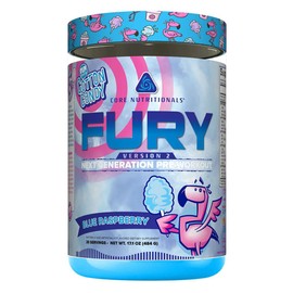 Core Nutritionals Fury V2: Pre-Workout Powder to Maximize Performance in The Gym W/Zum-XR® Caffeine, L-CItruline, and Alpha GPC (40 Scoops) (Fun Sweets™ Blue Raspberry)