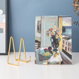 Plate Holder Easel Display Stand - 6 inch Metal Plate Stands for Display - Tabletop Picture Stand - Gold Iron Easels for Display Pictures | Photo Frames | Book | Decorative Plates | Plaque - 2 Pack