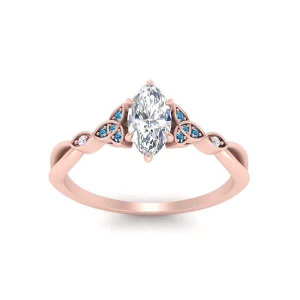 Anillo de compromiso pequeño chapado en oro rosa de 14