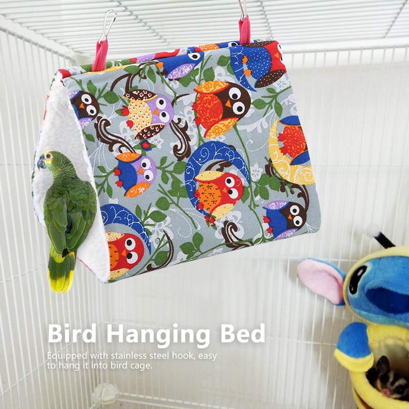 Pet Bird Nest Hammock Warm Soft Hanging Cave House Triangular