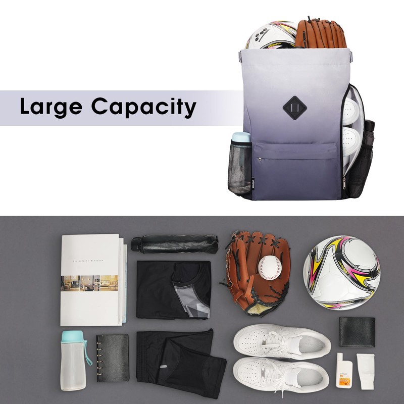 WANDF Drawstring Backpack Sports Gym Bag with Shoes Compartment, Water-Resistant