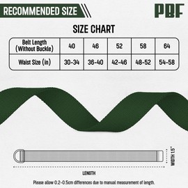 PBF Mens & Womens Canvas Belt with Black D Ring Buckle - 1 1/2" Wide - Small to Plus Size - Pack of 2 Solid Colors, Beige & Green, 54" - 58"