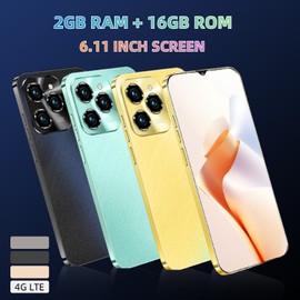 DEMANN GMBH Unlock Your Phone, 6.3 Inch Screen, 2GB RAM + 16GB ROM/TF 128GB, 2MP + 8MP Dual Camera, Support for 4G LTE FDD TDD, Dual SIM, Suitable for Beginners. (Gold, 83)