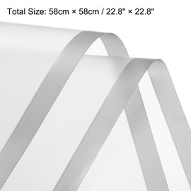 sourcing map 20pcs Transparent Silver Border Flower Wrapping Paper 22.8"x22.8" Waterproof Floral Wrapping Paper for DIY Crafts, Gift Flower Shop Bouquet Packaging