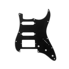 Musiclily Pro 11 Holes HSS Strat Pickguard Guitar Pickguard for Fender American/Mexican Standard Stratocaster Modern Style Electric Guitar with Floyd Rose Bridge Cut, 3-Ply Black