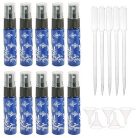 Kesell 10 Pieces Empty Glass Spray Bottle, 10 ml (1/3 oz) Fine Mist Sprayer Bottles Portable Refillable Perfume Container for Essential Oils, Travel (Blue)