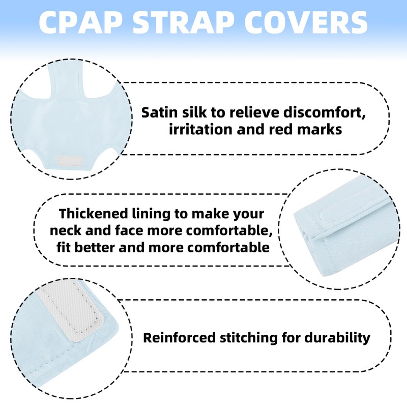 Silk CPAP Neck Pad for CPAP Headgear, Sky Blue CPAP