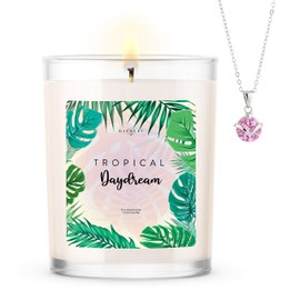 Baubles Tropical Daydream Scented Premium Candle and Jewelry with Surprise Pendant Inside | 10 oz Large Candle | Made in USA | Parrafin Free | Pendant