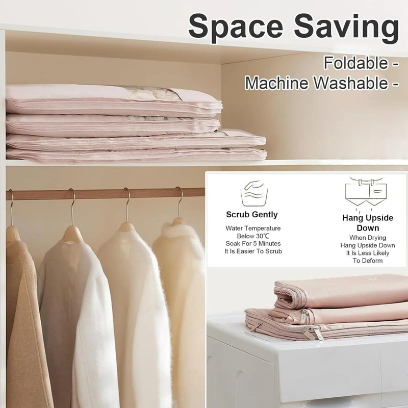 Garment Bag ¨C Large Hanging Dress Bag with Self-Compression Zipper,