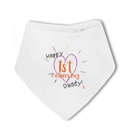 Make It Love It Sell It - Happy 1st Fathers day! x - Baby Bandana Bib, For Boy or Girl, One Size
