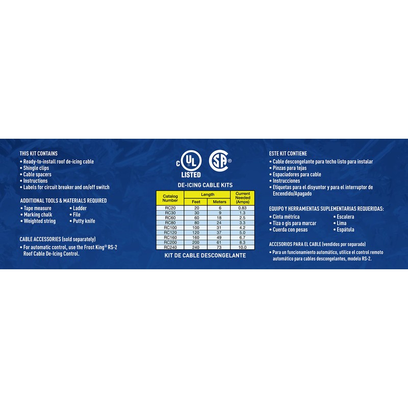 RC120 Electric Roof Cable Kits, 120V x 600W x 120Ft,