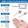 smseace 600Pcs Stainless Steel Pop Rivets with Washer Assortment Kit