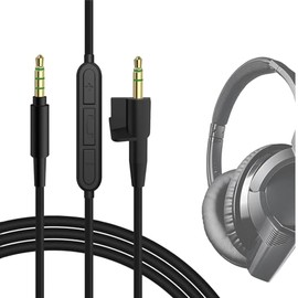 geekria - Cable de repuesto para Bose around-ear AE2, AE2i, AE2 W/Audio de auricular Cord, negro con micrófono para Apple y Android