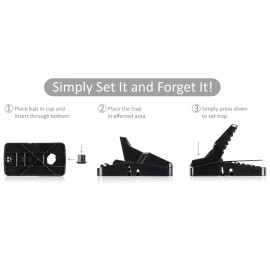 eXuby Large Powerful Rat Traps (8 Pack) – Kills Instantly - Easy Setup - Wash & Reuse