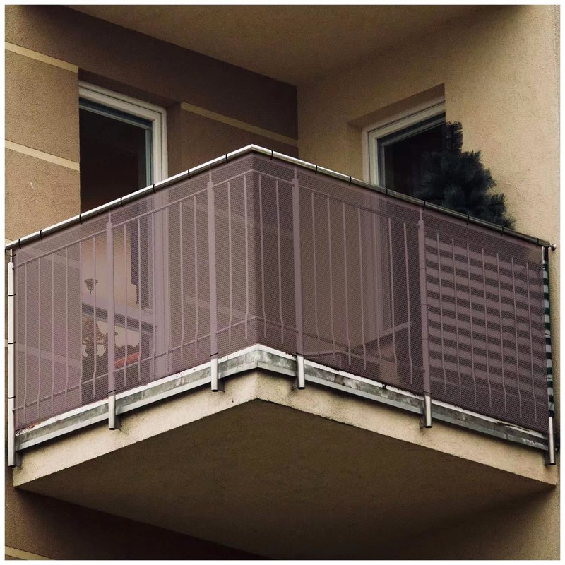 Fall Prevention Net for Stair Railings, Brown Mesh 0.2 inches