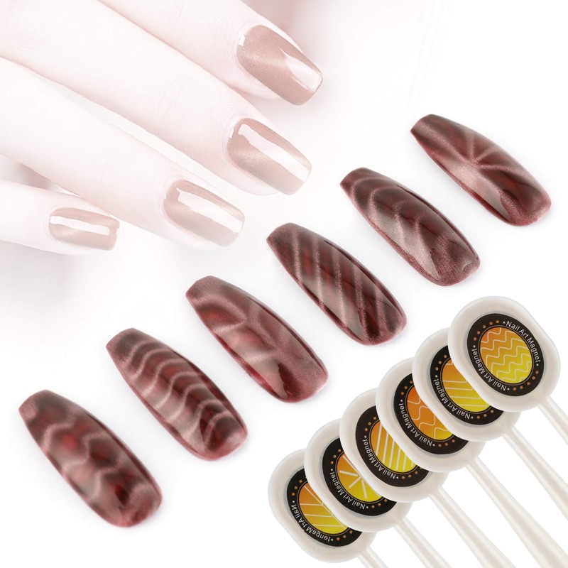 Mwoot 6 Piece Nail Magnet Tool, 3D Magnetic Stick for
