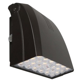 LEDVANCE Dual Selectable Slim LED Wall Pack, 10/20/30W, Dimmable, 3 CCT Selectable 3000/4000/5000K, 80 CRI, Photocell, Bronze - 1 Pack (62878)