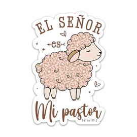 El Senor es mi Pastor Sticker Cristiano Christian Salmo 23 Biblia Bible Verse Stickers Religious Waterproof Vinyl Decals For Water Bottle Journal Laptop Phone Scripture God Worship Faith Jesus Sticker