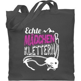 Shirtracer - Cotton Bag - Sport Hiking Football & Co. - Real Girls Climbing, 1 Dark Grey