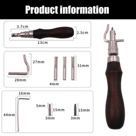 7 in 1 Professional Adjustable Stitching Groover and Creasing Edge Beveler, Leathercraft Kits Leather Tools for Leathercraft Work & DIY