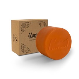 NANAH Acondicionador en Barra de Papaya Mandarina I Ideal para Cabello Graso y Seco I Sin Sulfatos y Sin Parabenos I Libre de plástico, Natural y Vegano I 80 gr.