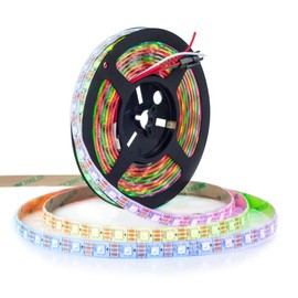 BTF-LIGHTING WS2812E ECO RGB Alloy Wires 5050SMD Individual Addressable 16.4FT 60Pixels/m 300Pixels Flexible White PCB Full Color LED Pixel Strip Dream Color IP30 Non-Waterproof DIY Projects Only DC5V