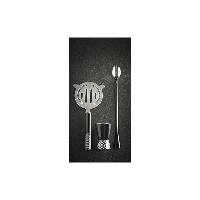 Viners Barware Collection Accessory Set, Stainless Steel, Silver, 29.9 x