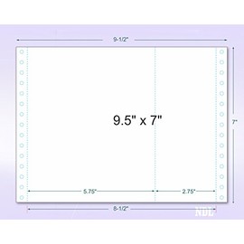 9-1/2 x 7" 1 Part Continuous Paper with Extra Vertical Perforation