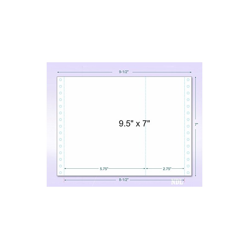 9-1/2 x 7" 1 Part Continuous Paper with Extra Vertical