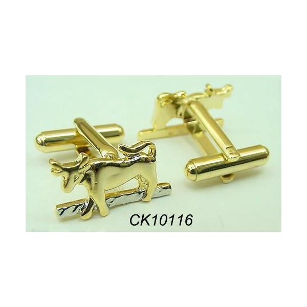 New In Box Manzo Men's Cuff Links Formal Party Wedding Prom Gold Ox