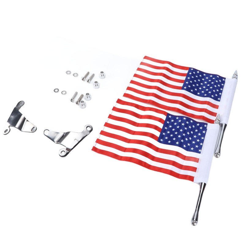 Trunk Lid Flag Pole Mount Kit with USA American Flag