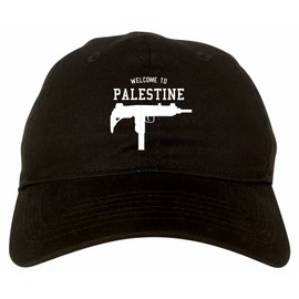 Kings Of NY Welcome to Palestine Uzi Machine Guns Country 6 Panel Dad Hat Cap Black