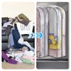3 Pcs Clothing Dust Covers with Full Zipper, Transparent Plastic