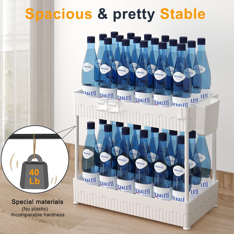 Sevenblue 2 Pack Under Sink Organizer, Under Bathroom Cabinet Organizer