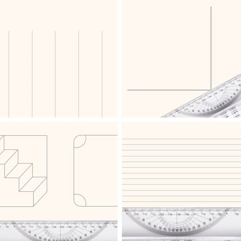 PENKOHOME 2 Pack 12 Inch Rolling Ruler Multipurpose Drawing Parallel